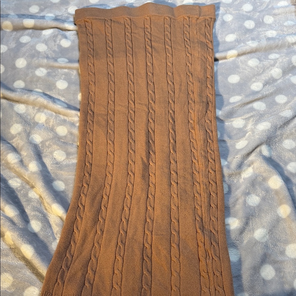 Fashionnova Tan Cable Knit Skirt Set - Picture 6 of 6